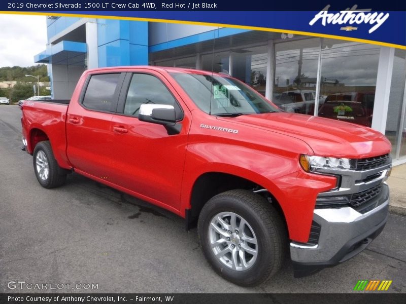 Red Hot / Jet Black 2019 Chevrolet Silverado 1500 LT Crew Cab 4WD