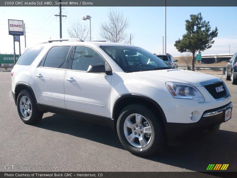 Summit White / Ebony 2009 GMC Acadia SLE AWD
