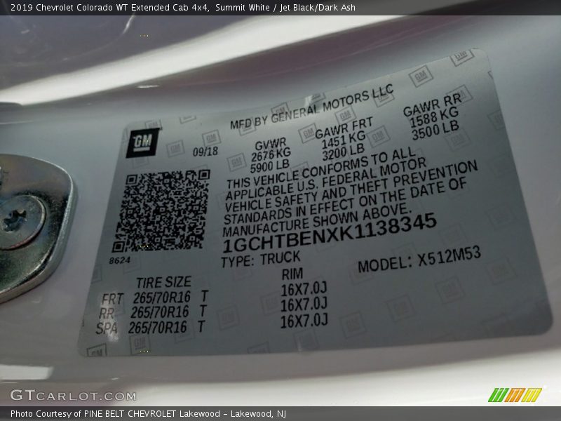 Summit White / Jet Black/Dark Ash 2019 Chevrolet Colorado WT Extended Cab 4x4