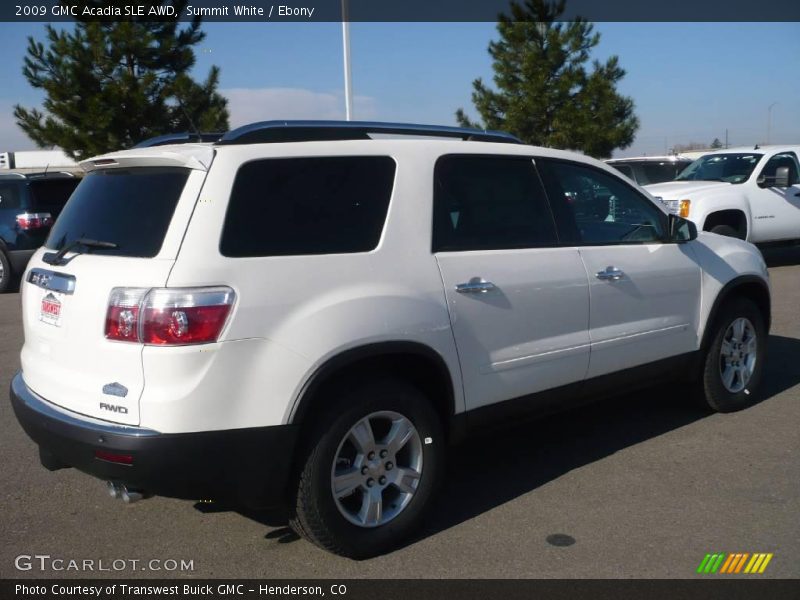 Summit White / Ebony 2009 GMC Acadia SLE AWD