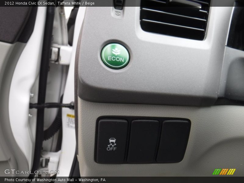 Taffeta White / Beige 2012 Honda Civic EX Sedan