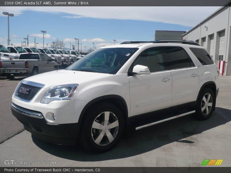 Summit White / Brick 2009 GMC Acadia SLT AWD