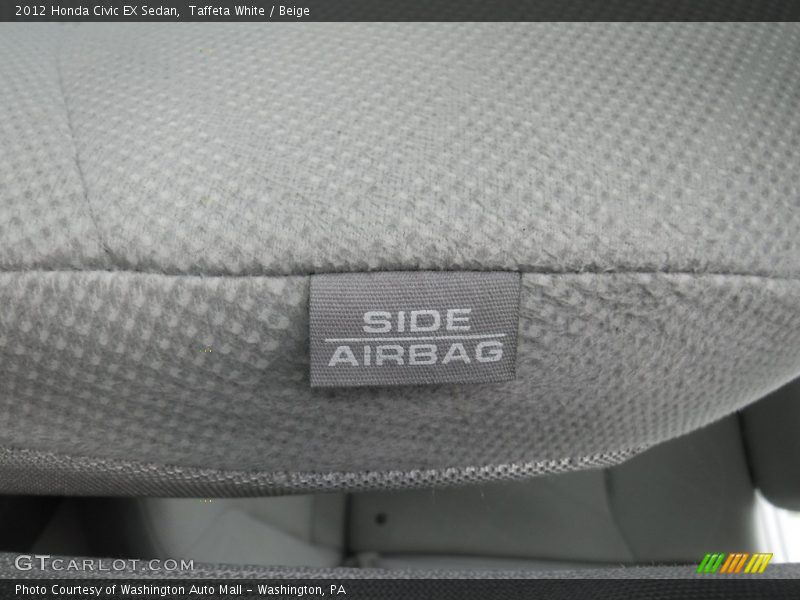 Taffeta White / Beige 2012 Honda Civic EX Sedan