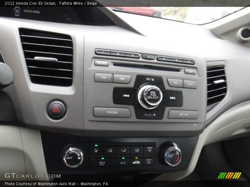Taffeta White / Beige 2012 Honda Civic EX Sedan