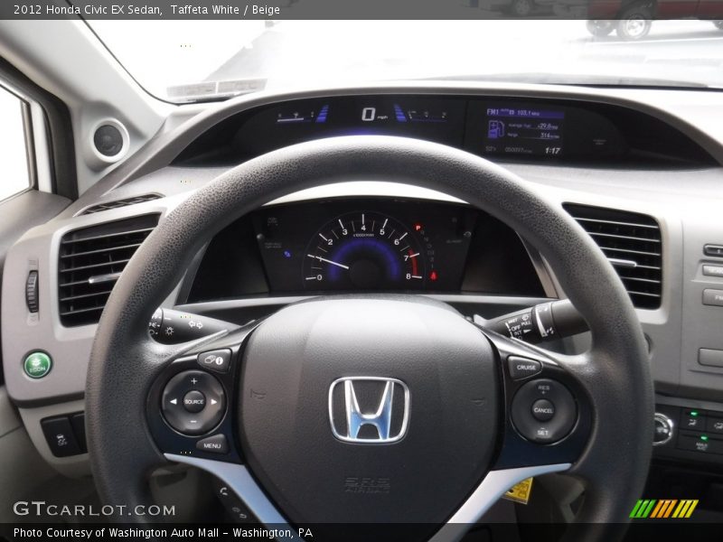 Taffeta White / Beige 2012 Honda Civic EX Sedan