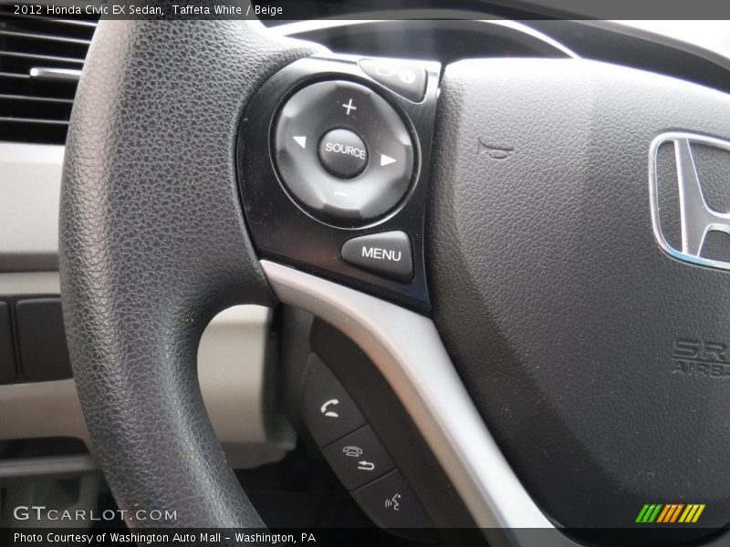 Taffeta White / Beige 2012 Honda Civic EX Sedan