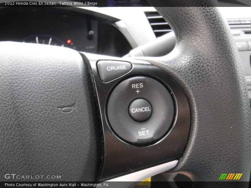 Taffeta White / Beige 2012 Honda Civic EX Sedan