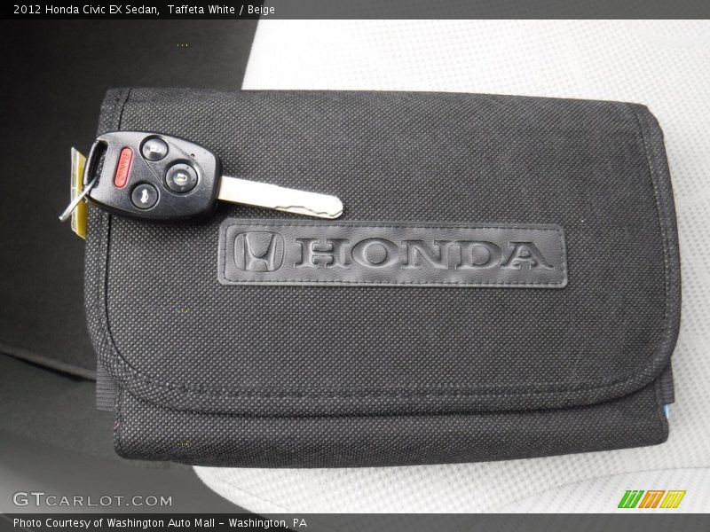 Taffeta White / Beige 2012 Honda Civic EX Sedan