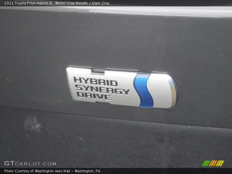 Winter Gray Metallic / Dark Gray 2011 Toyota Prius Hybrid III