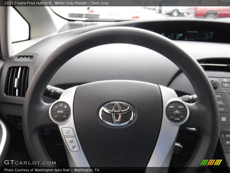Winter Gray Metallic / Dark Gray 2011 Toyota Prius Hybrid III