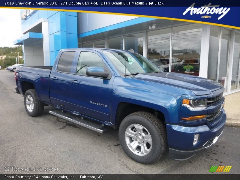 Deep Ocean Blue Metallic / Jet Black 2019 Chevrolet Silverado LD LT Z71 Double Cab 4x4