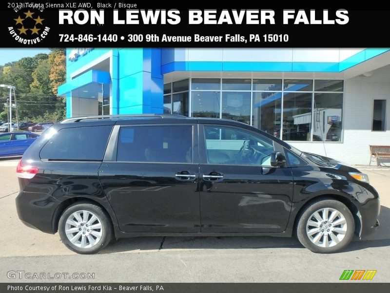 Black / Bisque 2013 Toyota Sienna XLE AWD