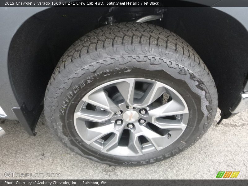 Satin Steel Metallic / Jet Black 2019 Chevrolet Silverado 1500 LT Z71 Crew Cab 4WD