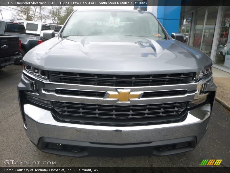 Satin Steel Metallic / Jet Black 2019 Chevrolet Silverado 1500 LT Z71 Crew Cab 4WD