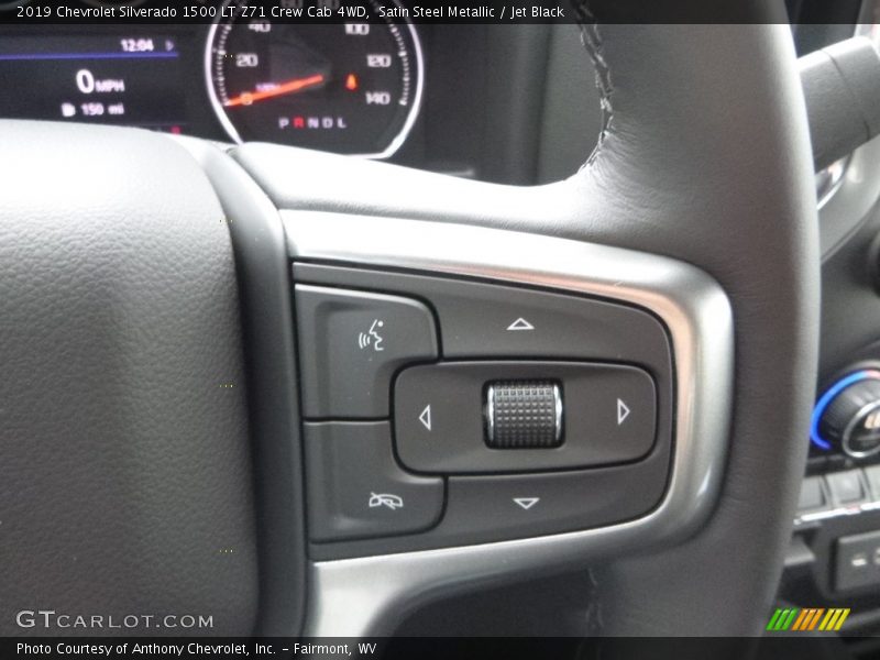 Satin Steel Metallic / Jet Black 2019 Chevrolet Silverado 1500 LT Z71 Crew Cab 4WD