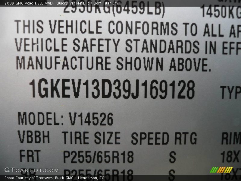 Quicksilver Metallic / Light Titanium 2009 GMC Acadia SLE AWD