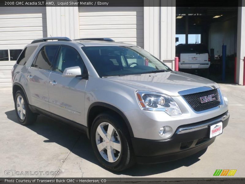Liquid Silver Metallic / Ebony 2008 GMC Acadia SLT AWD