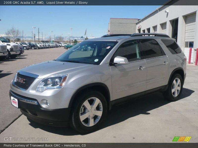 Liquid Silver Metallic / Ebony 2008 GMC Acadia SLT AWD