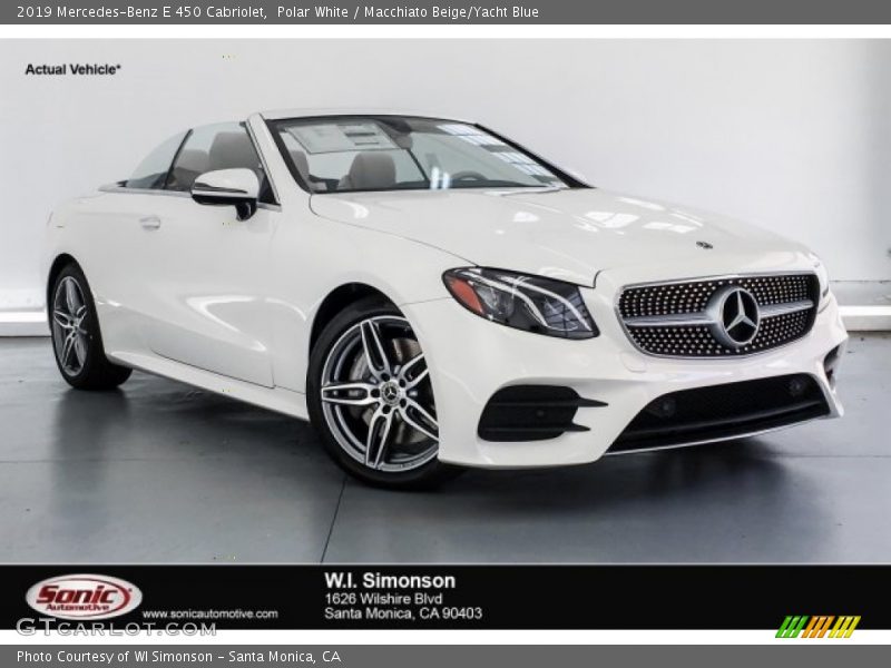 Polar White / Macchiato Beige/Yacht Blue 2019 Mercedes-Benz E 450 Cabriolet