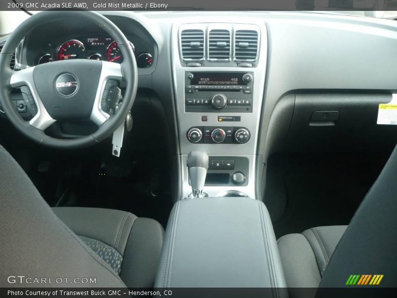 Gold Mist Metallic / Ebony 2009 GMC Acadia SLE AWD