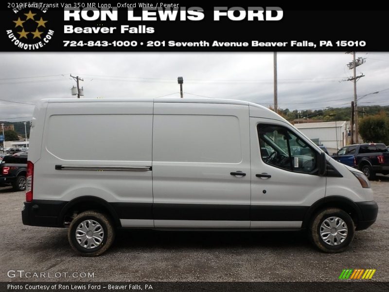 Oxford White / Pewter 2019 Ford Transit Van 350 MR Long