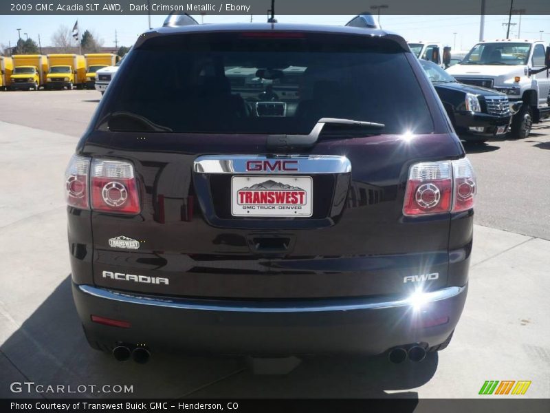 Dark Crimson Metallic / Ebony 2009 GMC Acadia SLT AWD