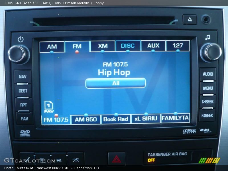 Dark Crimson Metallic / Ebony 2009 GMC Acadia SLT AWD