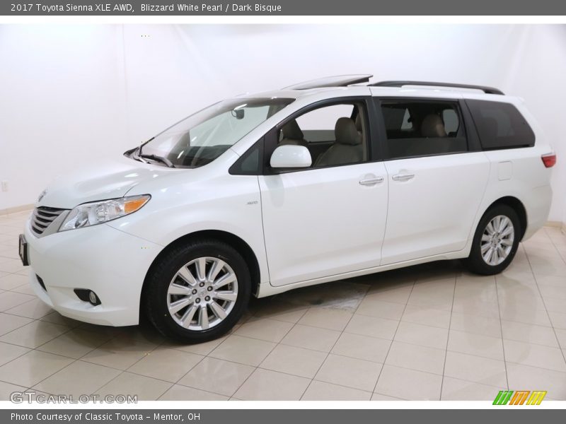 Blizzard White Pearl / Dark Bisque 2017 Toyota Sienna XLE AWD