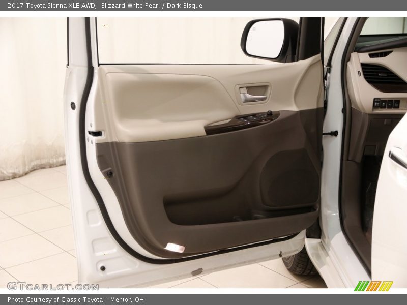 Blizzard White Pearl / Dark Bisque 2017 Toyota Sienna XLE AWD
