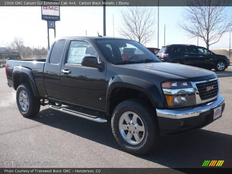Carbon Black Metallic / Ebony 2009 GMC Canyon SLE Extended Cab 4x4