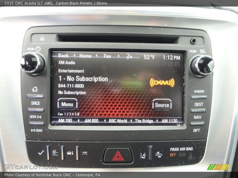 Carbon Black Metallic / Ebony 2015 GMC Acadia SLT AWD