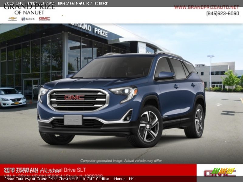 Blue Steel Metallic / Jet Black 2019 GMC Terrain SLT AWD