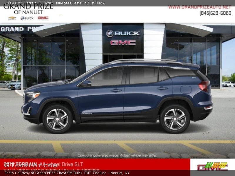Blue Steel Metallic / Jet Black 2019 GMC Terrain SLT AWD