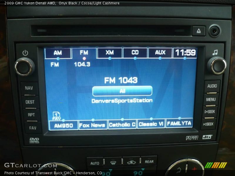 Onyx Black / Cocoa/Light Cashmere 2009 GMC Yukon Denali AWD