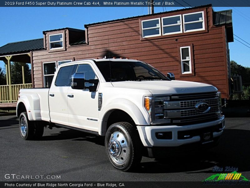 White Platinum Metallic Tri-Coat / Black 2019 Ford F450 Super Duty Platinum Crew Cab 4x4