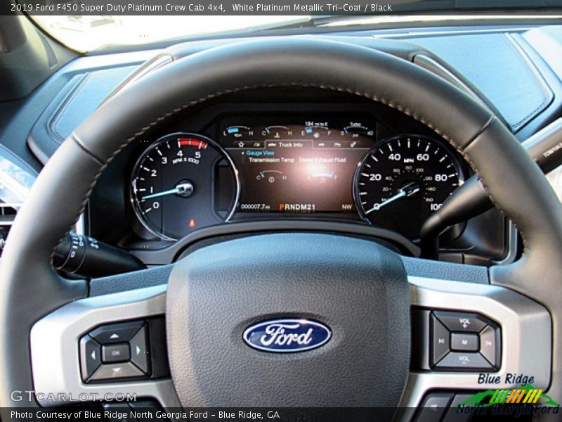 White Platinum Metallic Tri-Coat / Black 2019 Ford F450 Super Duty Platinum Crew Cab 4x4