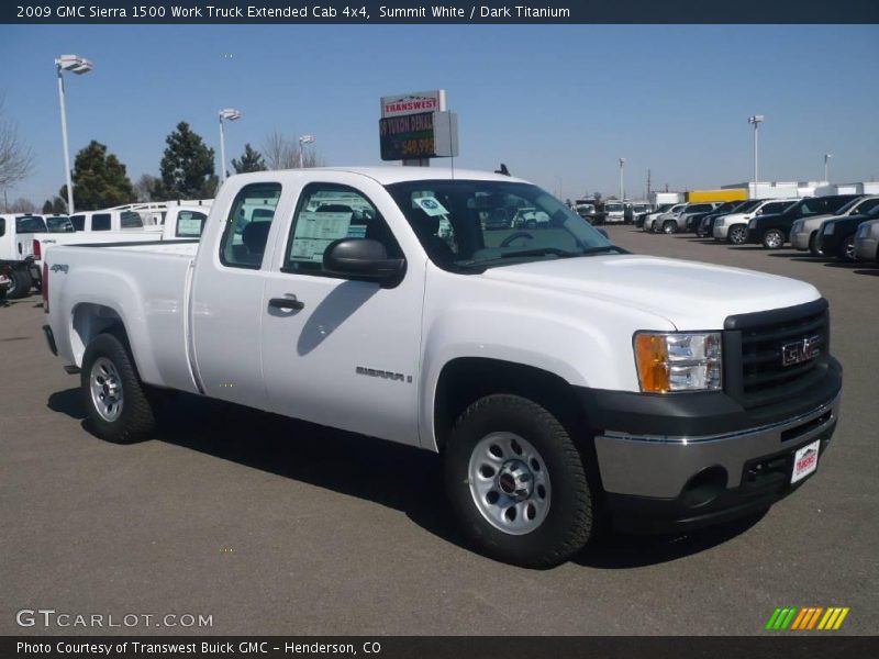 Summit White / Dark Titanium 2009 GMC Sierra 1500 Work Truck Extended Cab 4x4