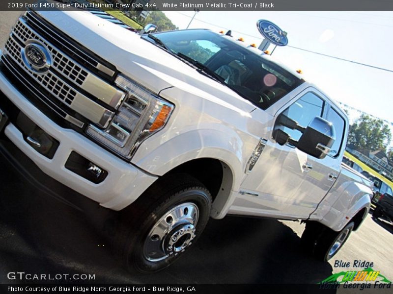 White Platinum Metallic Tri-Coat / Black 2019 Ford F450 Super Duty Platinum Crew Cab 4x4