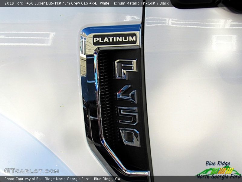White Platinum Metallic Tri-Coat / Black 2019 Ford F450 Super Duty Platinum Crew Cab 4x4