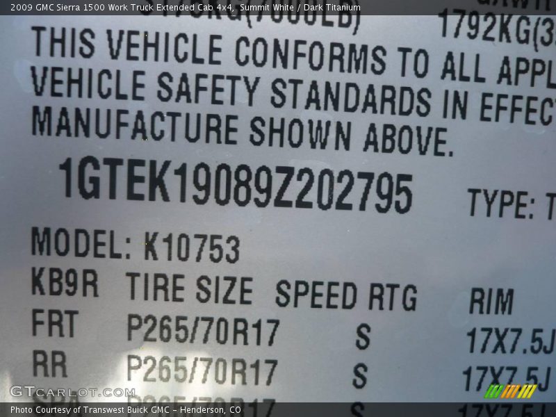 Summit White / Dark Titanium 2009 GMC Sierra 1500 Work Truck Extended Cab 4x4