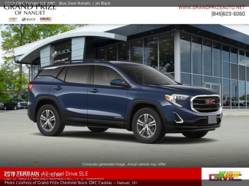 Blue Steel Metallic / Jet Black 2019 GMC Terrain SLE AWD