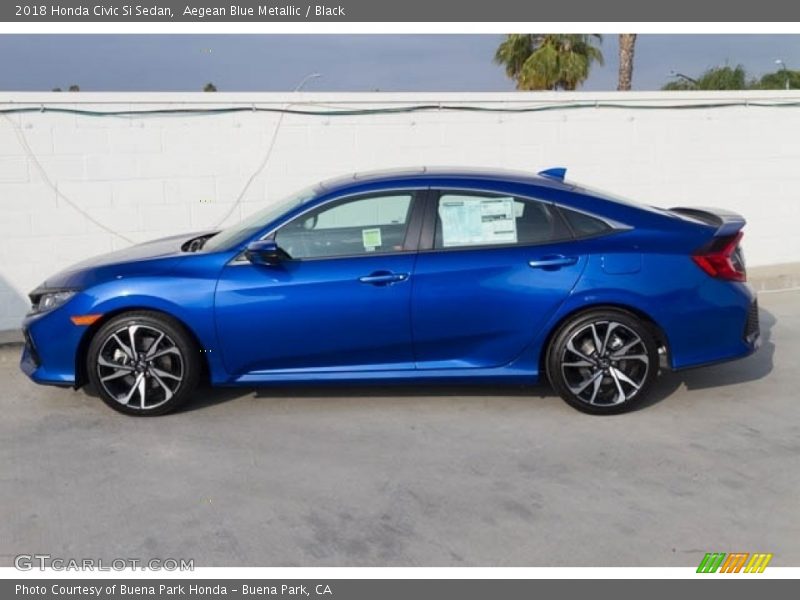 Aegean Blue Metallic / Black 2018 Honda Civic Si Sedan