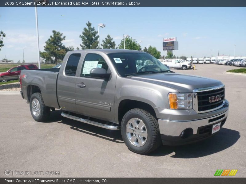 Steel Gray Metallic / Ebony 2009 GMC Sierra 1500 SLT Extended Cab 4x4