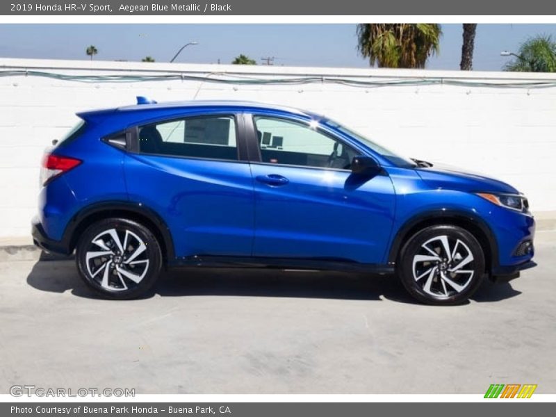 Aegean Blue Metallic / Black 2019 Honda HR-V Sport