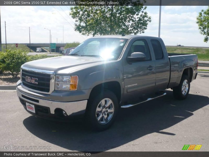 Steel Gray Metallic / Ebony 2009 GMC Sierra 1500 SLT Extended Cab 4x4