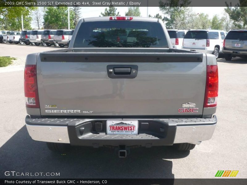 Steel Gray Metallic / Ebony 2009 GMC Sierra 1500 SLT Extended Cab 4x4