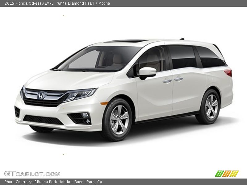 White Diamond Pearl / Mocha 2019 Honda Odyssey EX-L