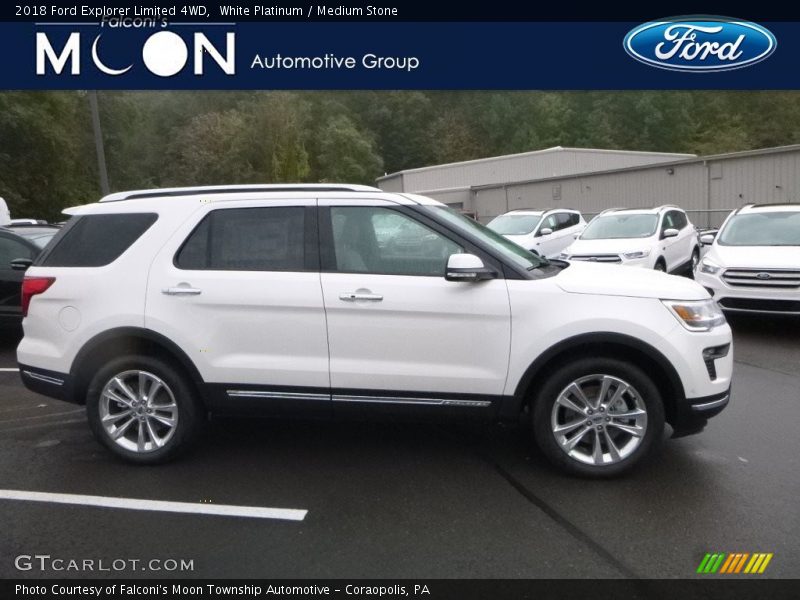 White Platinum / Medium Stone 2018 Ford Explorer Limited 4WD
