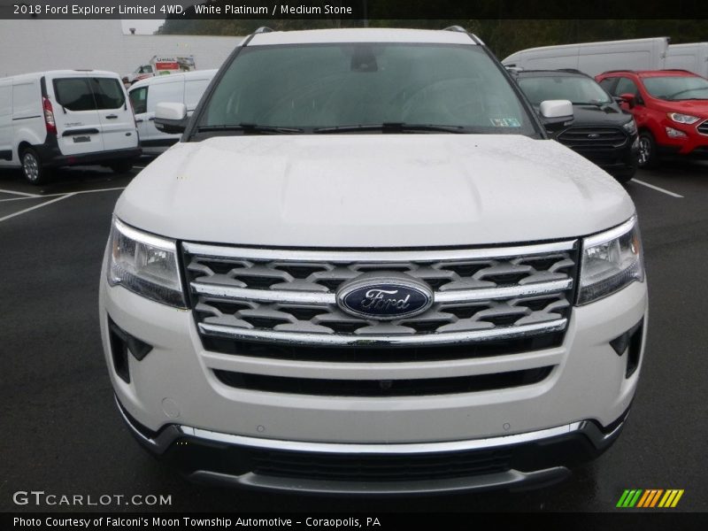 White Platinum / Medium Stone 2018 Ford Explorer Limited 4WD