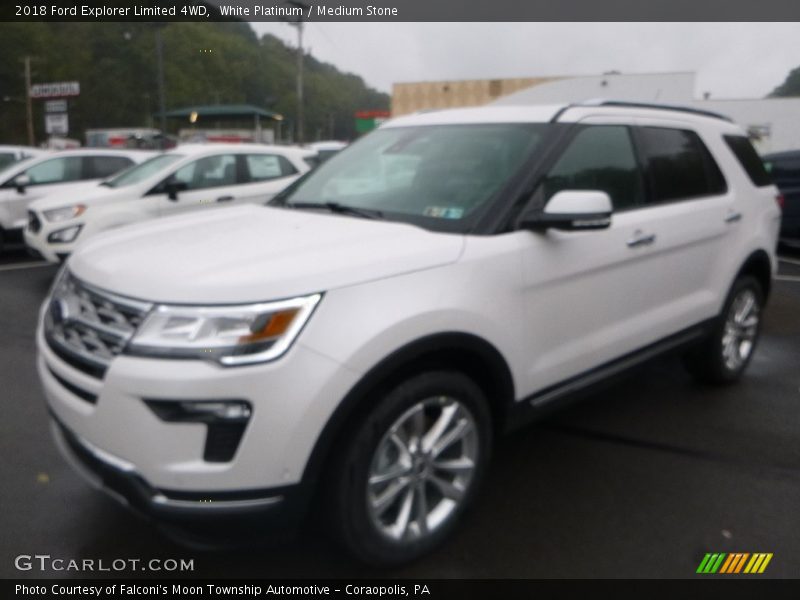 White Platinum / Medium Stone 2018 Ford Explorer Limited 4WD